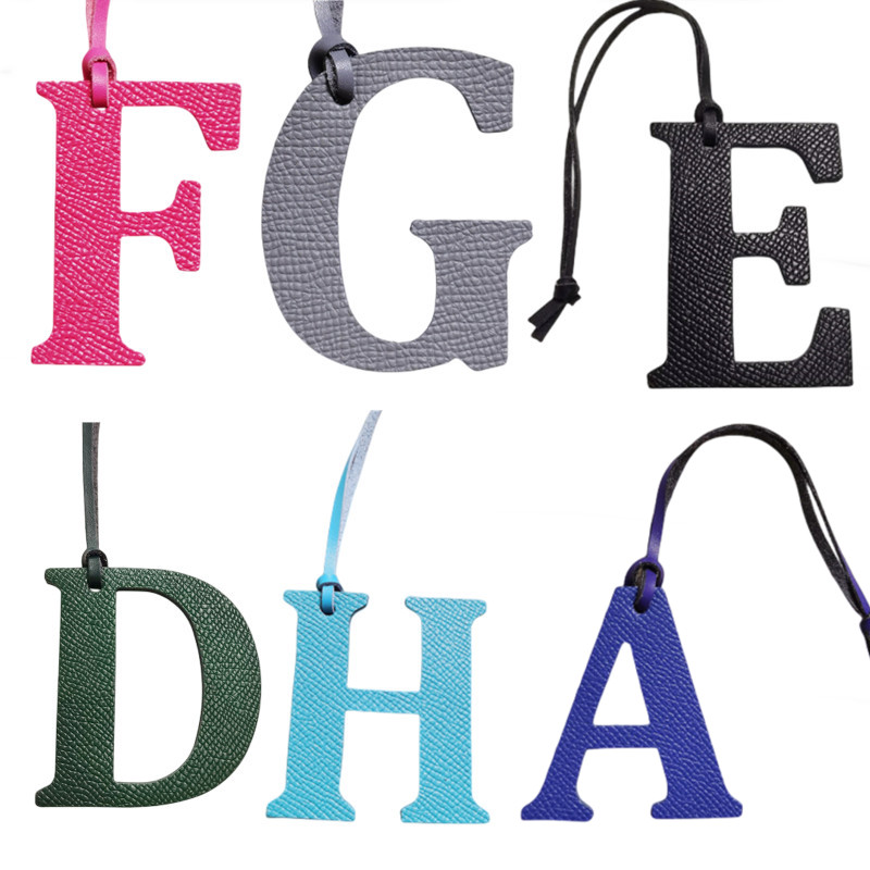 Monogram Keychain Leather - ขายส่งของแท้หนัง D E F G H