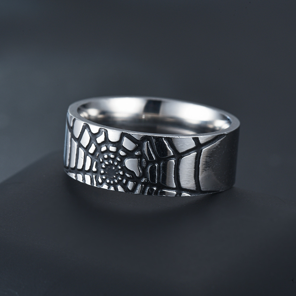 สแตนเลสสตีล Spider Web แหวนแฟช - Initial Ring Custom บทวิจารณ์และราคา
