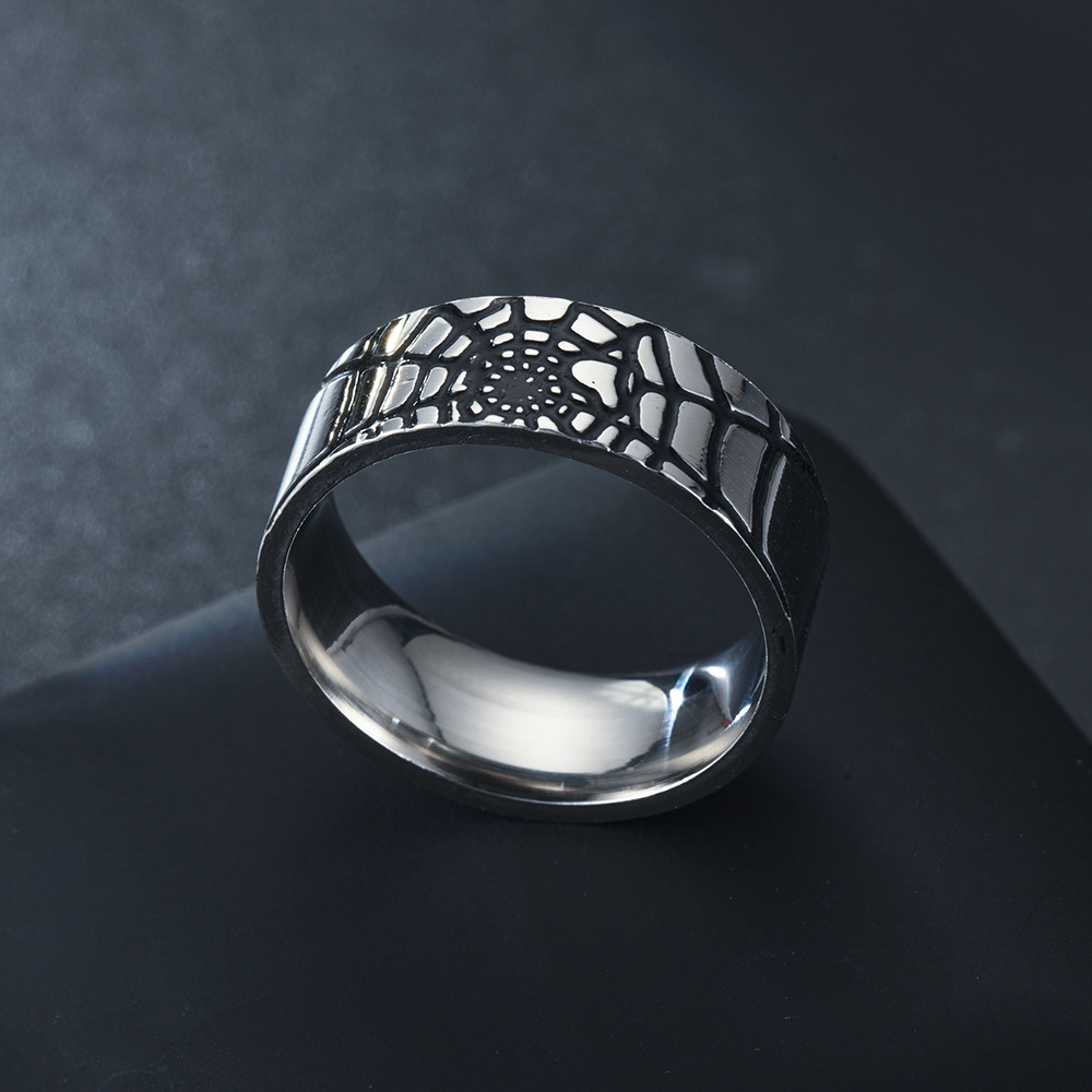 สแตนเลสสตีล Spider Web แหวนแฟช - Initial Ring Custom บทวิจารณ์และราคา