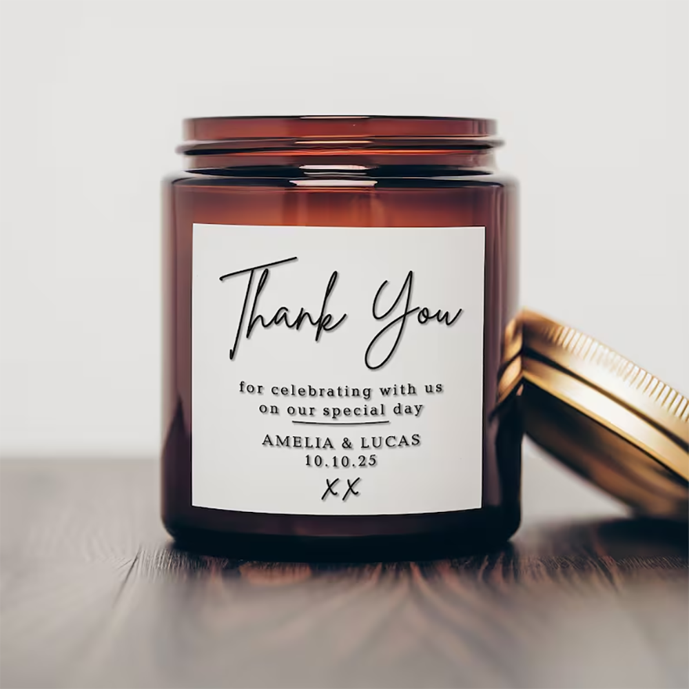 สติกเกอร์สี่เหลี่ยมส่วนบุคคลฉล - Personalised Candle Label บทวิจารณ์และราคา