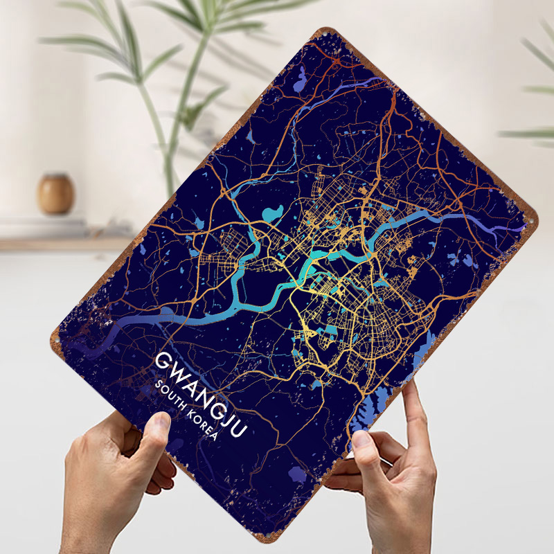 โปสเตอร์โลหะลายสามมิติแผนที่เม - Custom Map Poster บทวิจารณ์และราคา