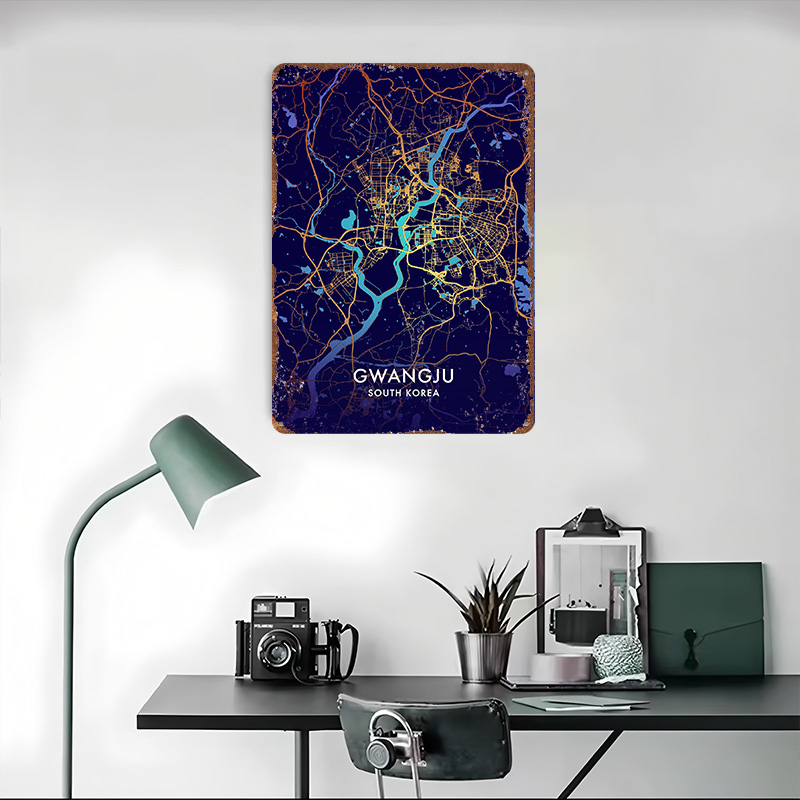 โปสเตอร์โลหะลายสามมิติแผนที่เม - Custom Map Poster บทวิจารณ์และราคา