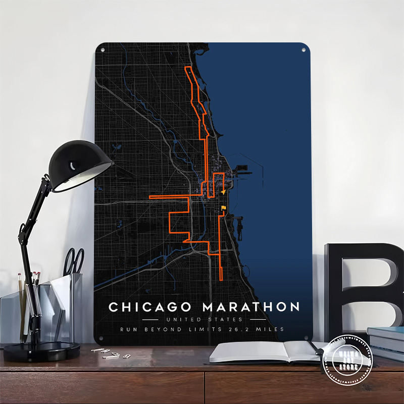แผนที่เส้นทางวิ่งมาราธอนชิคาโก - Custom Map Poster บทวิจารณ์และราคา