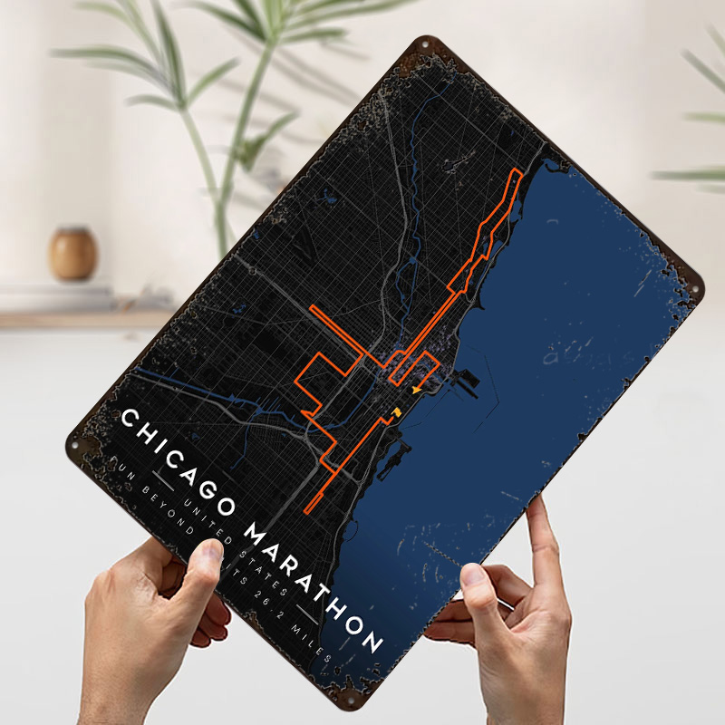 แผนที่เส้นทางวิ่งมาราธอนชิคาโก - Custom Map Poster บทวิจารณ์และราคา